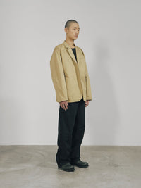 Khaki Cotton Twill Snap-Front Jacket-arc us arkus-APOC STORE