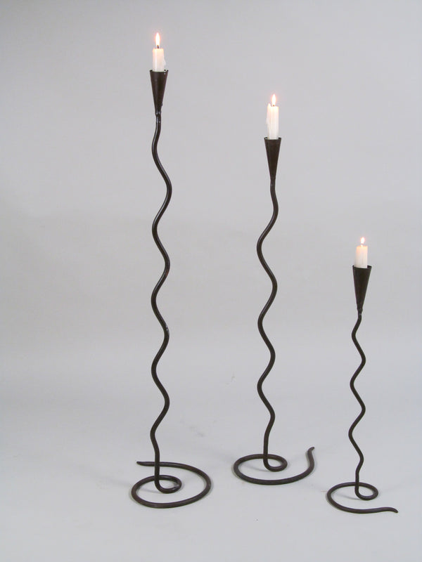 Set of Three Sculptural Iron Candleholders-Myakin-APOC STORE