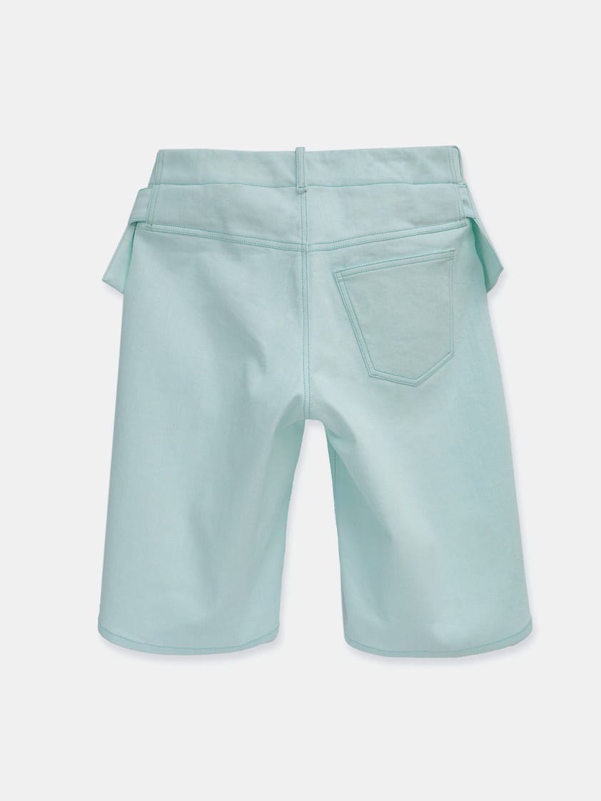 Sling Denim Shorts Celadon Green-René Scheibenbauer-APOC STORE