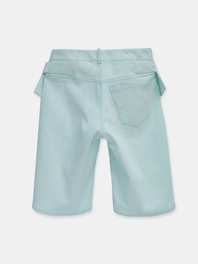 Sling Denim Shorts Celadon Green-René Scheibenbauer-APOC STORE