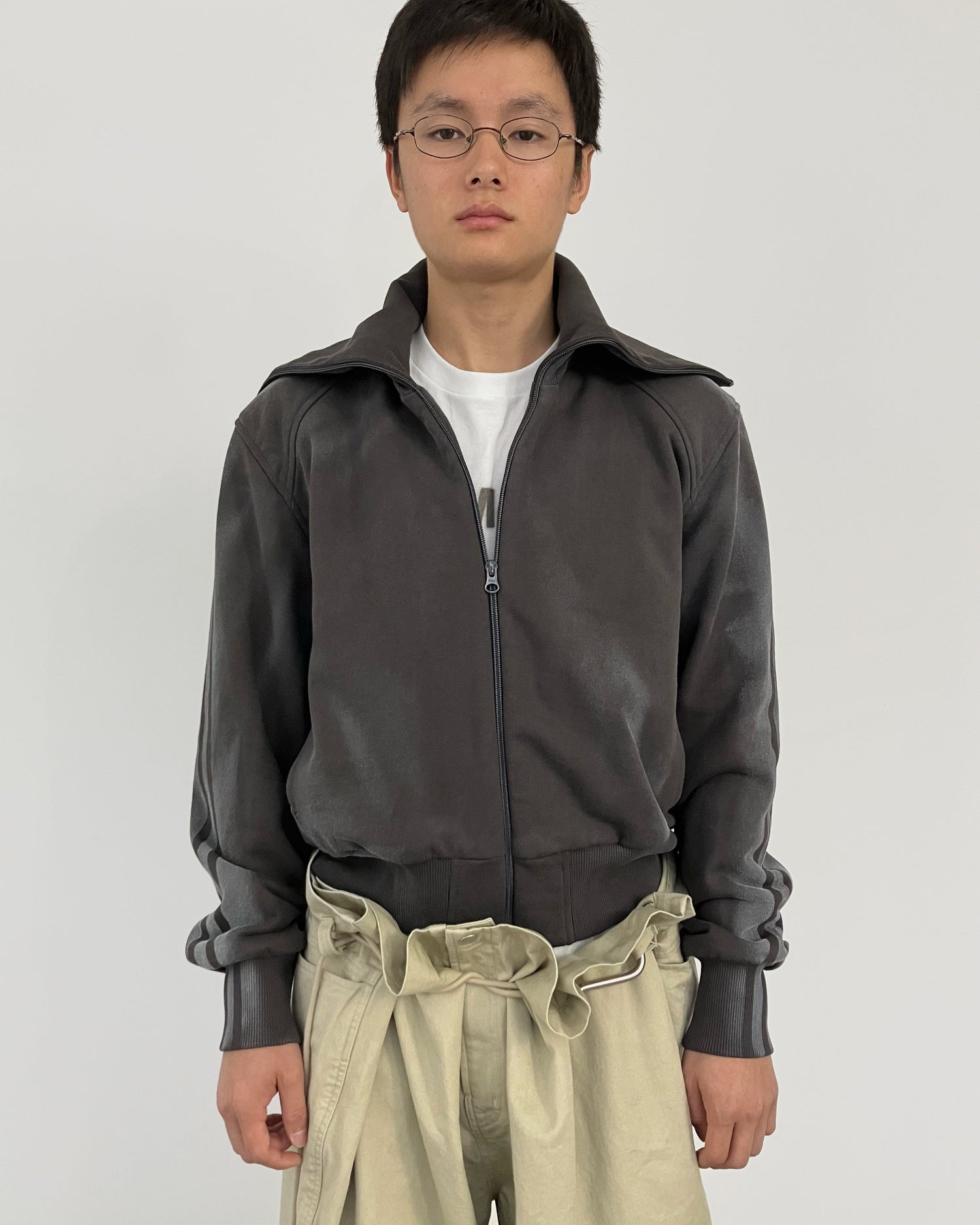 SPRAYED TRACK ZIP-UP CHARCOAL-EGNARTS-APOC STORE