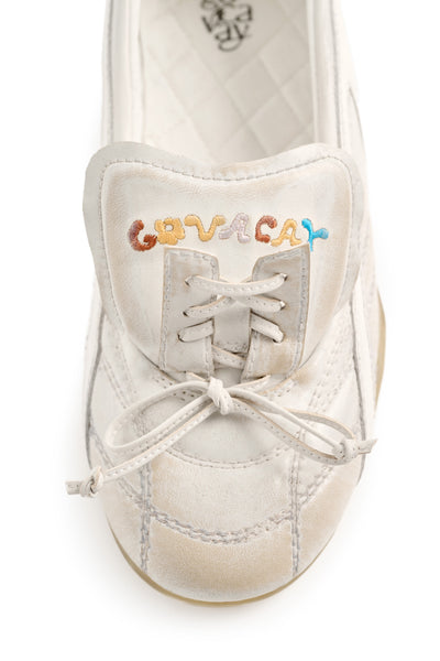GO VACAY Tennis Ballerina Flats White-EMPTY BEHAVIOR-APOC STORE