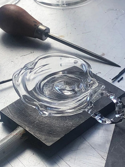 Ashtray 0001 – Individual Borosilicate Glass Ashtray, Made to Ring Size-Rain and Rivers-APOC STORE