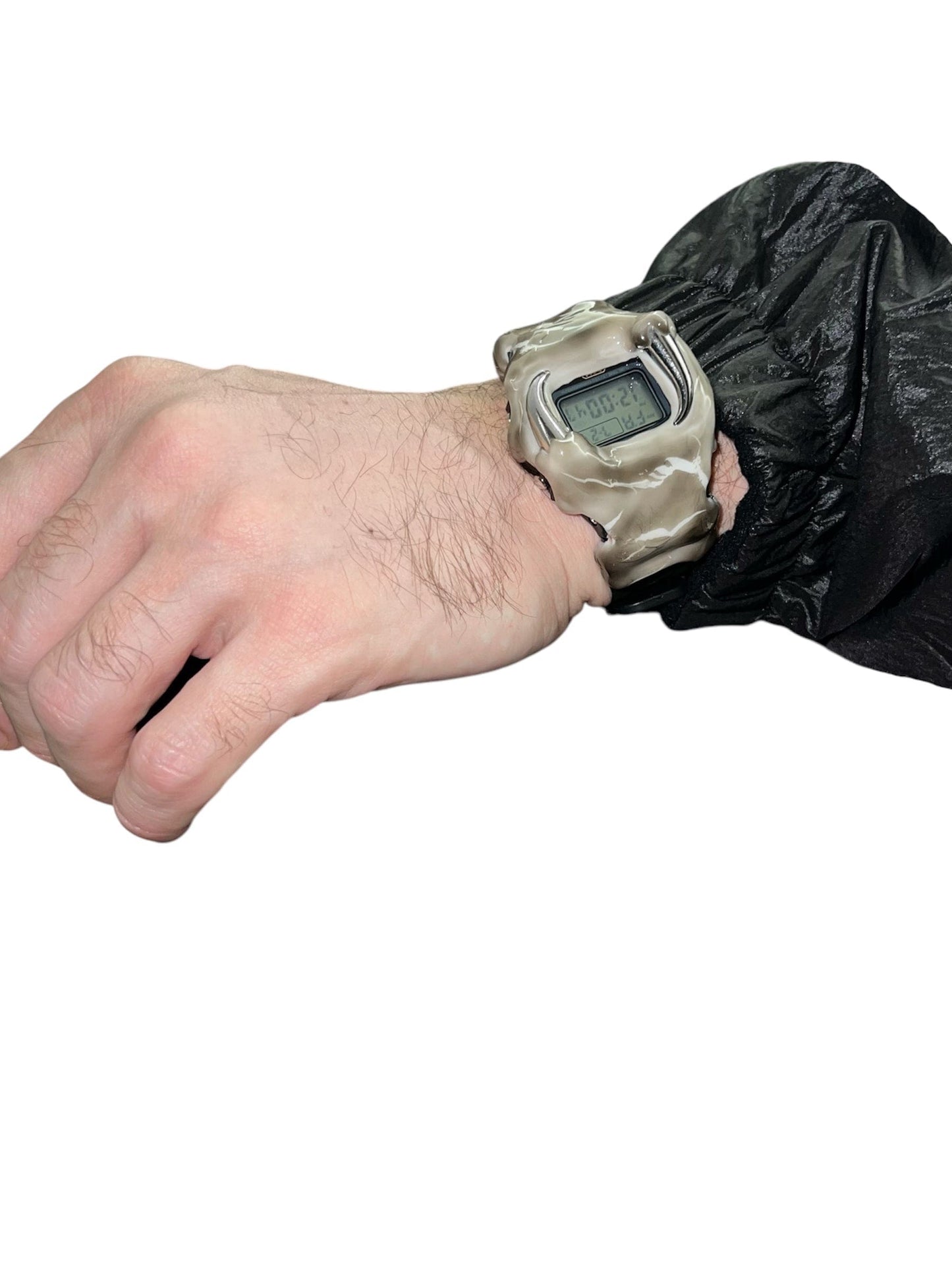 White watch with spikes
