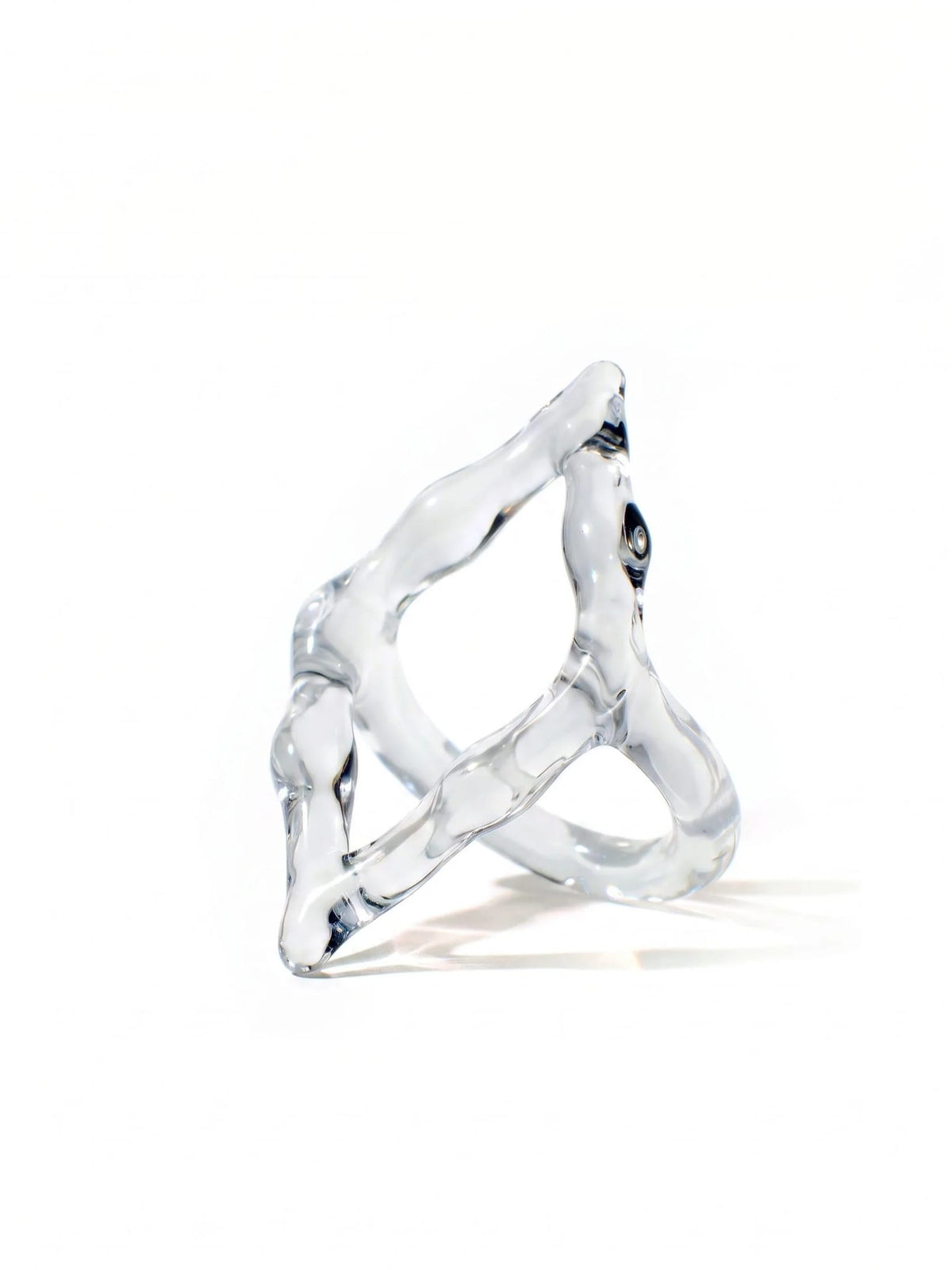 Rombo Sculptural Glass Ring 0111-Rain and Rivers-APOC STORE