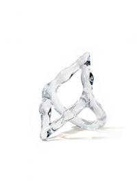 Rombo Sculptural Glass Ring 0111-Rain and Rivers-APOC STORE