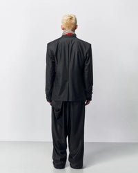 Glitched Sleeve Tailored Jacket 001 _ Black-Taekh-APOC STORE