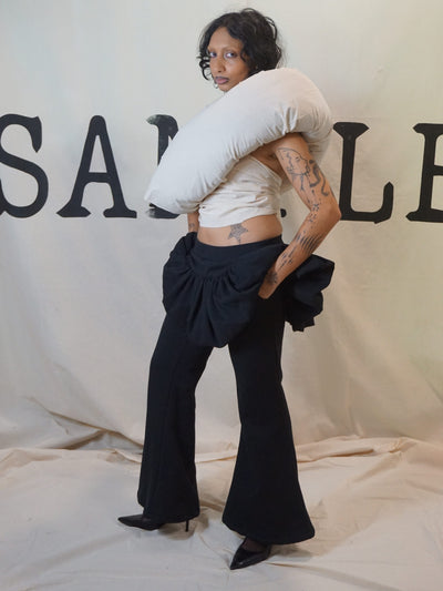 GARMENT # 030 ULTRA LOW RISE JERSEY RUFFLE TROUSER-S A M P L E GARMENTS-APOC STORE