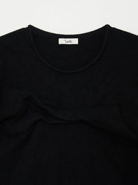 Glitch Draped Top Cashmere knit 002 - Black-Taekh-APOC STORE