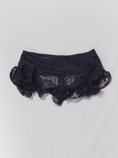 Slutty Mini Skirt in Black Lace-Pedro Trindade-APOC STORE