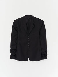 Glitched Summer Sleeve Tailored Jacket 001 _ Black-Taekh-APOC STORE