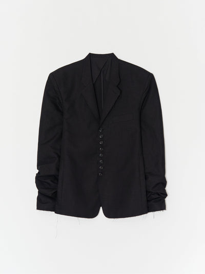 Glitched Summer Sleeve Tailored Jacket 001 _ Black-Taekh-APOC STORE