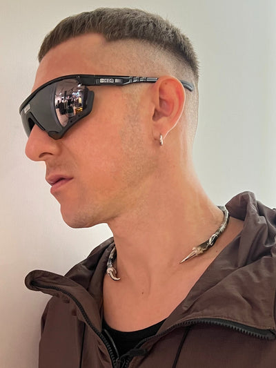 White choker with spikes-CASPER DIY-APOC STORE