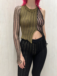 ONE SLEEVE KNIT TOP-Sania Parvez-APOC STORE