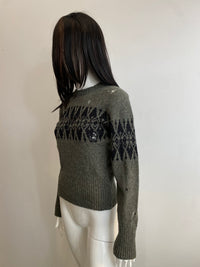 Distressed Fairisle jumper-Lilies of the Valley-APOC STORE