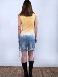 Wonder Gradient Dyed Lace-Up Felted Dress-GRACE GUI-APOC STORE