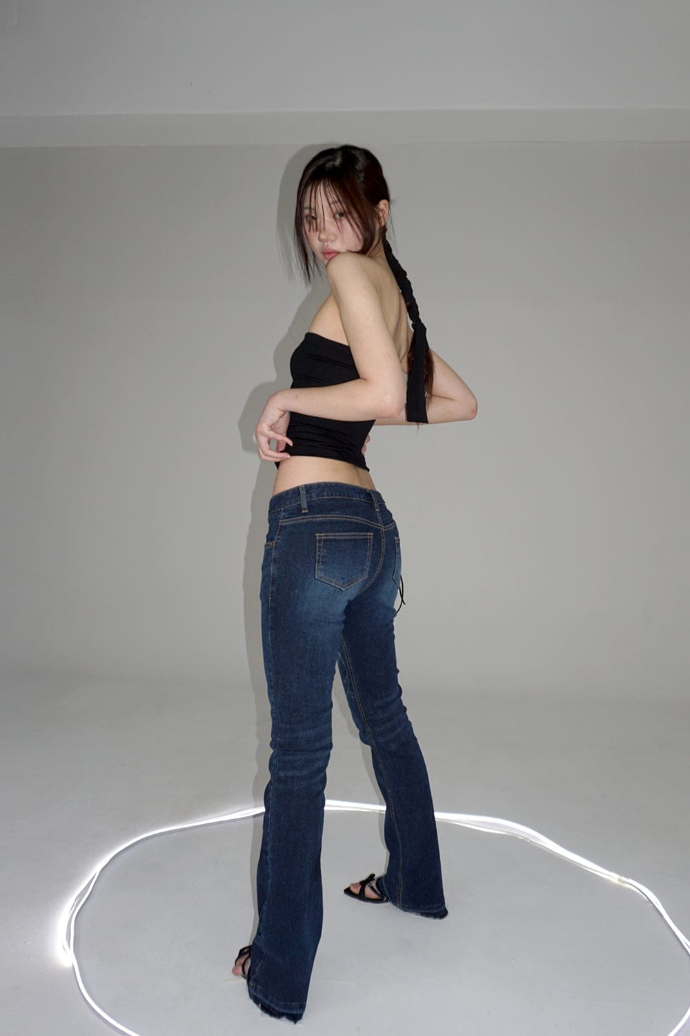 tattooed hiphugger denim-Lalameemee-APOC STORE