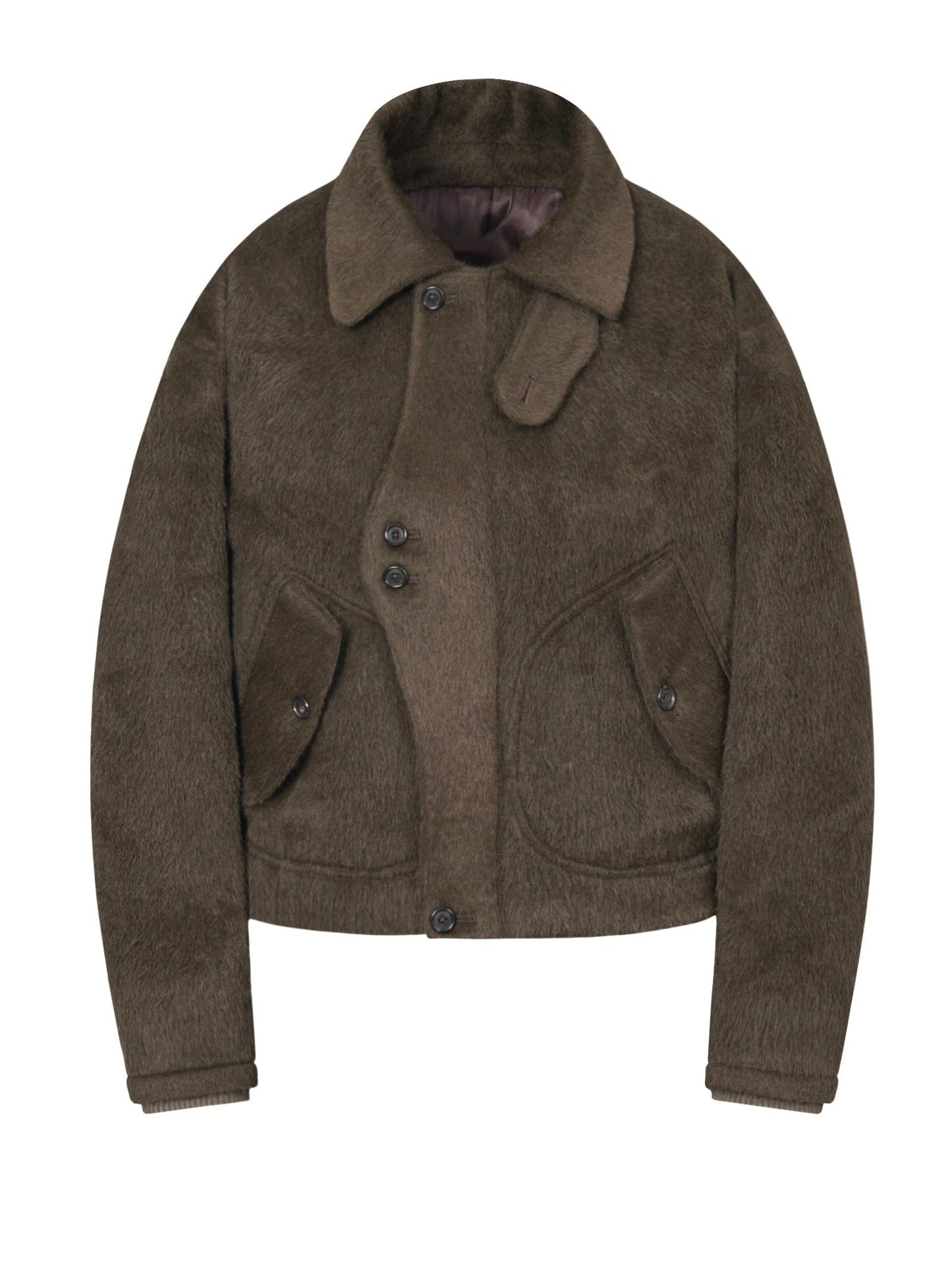 Contour Alpaca Jacket (Dark Umber)-MINKIMHO-APOC STORE
