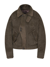Contour Alpaca Jacket (Dark Umber)-MINKIMHO-APOC STORE