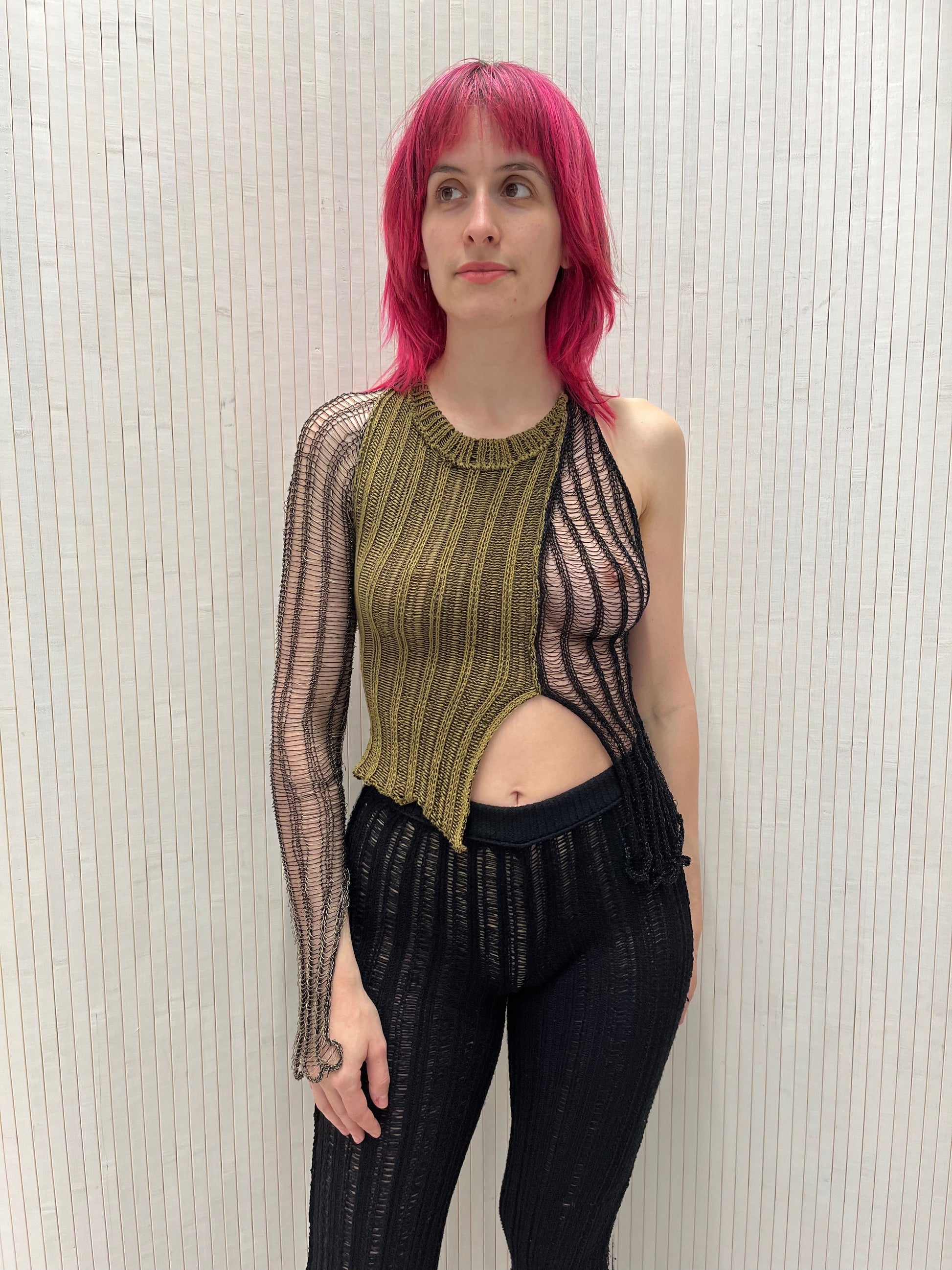 ONE SLEEVE KNIT TOP-Sania Parvez-APOC STORE