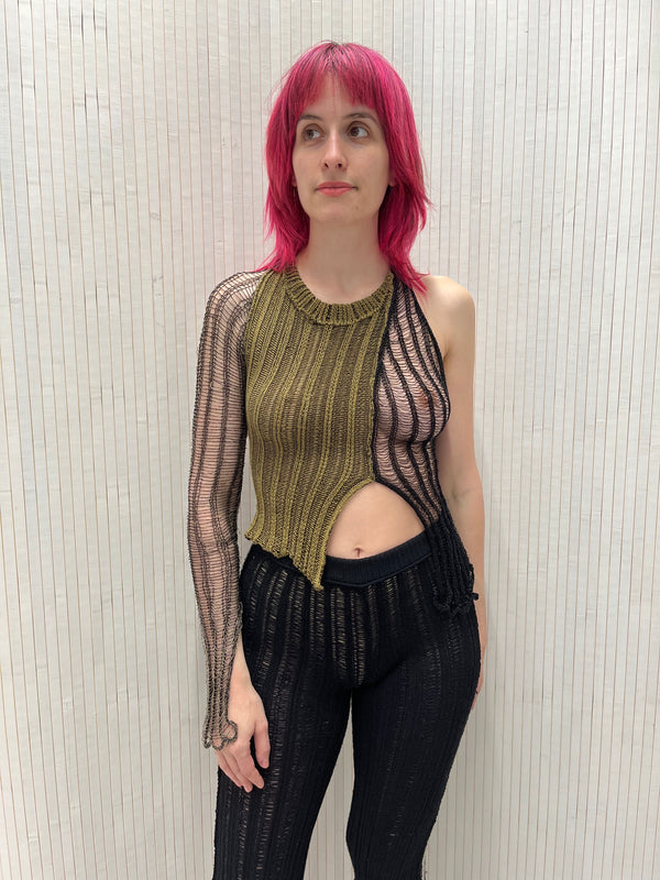 ONE SLEEVE KNIT TOP-Sania Parvez-APOC STORE