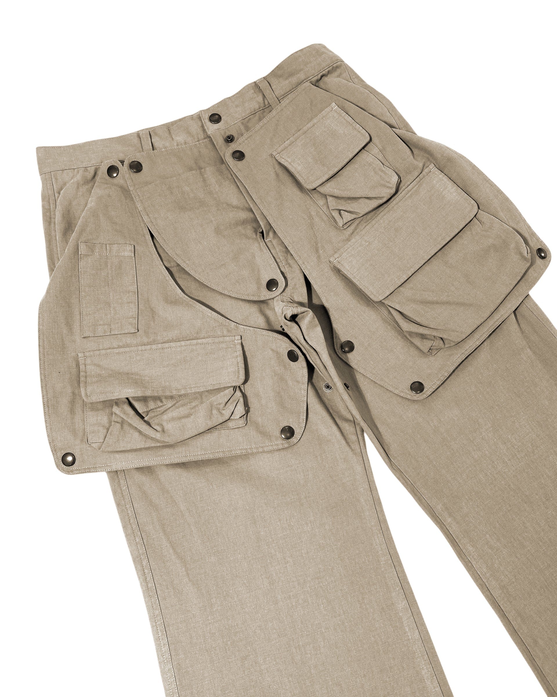HIDDEN CARGO POCKET PANTS BEIGE-EGNARTS-APOC STORE