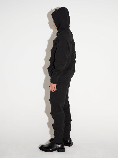Spiked Jogger Trousers Black-Woojun Jang-APOC STORE