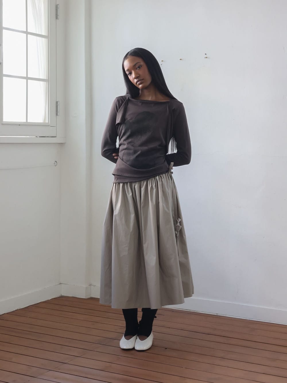 Fig Front Drape Tee-Julye Han-APOC STORE