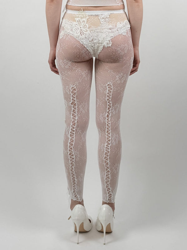 LACE LEGGINGS WHITE-Lou de Bètoly-APOC STORE