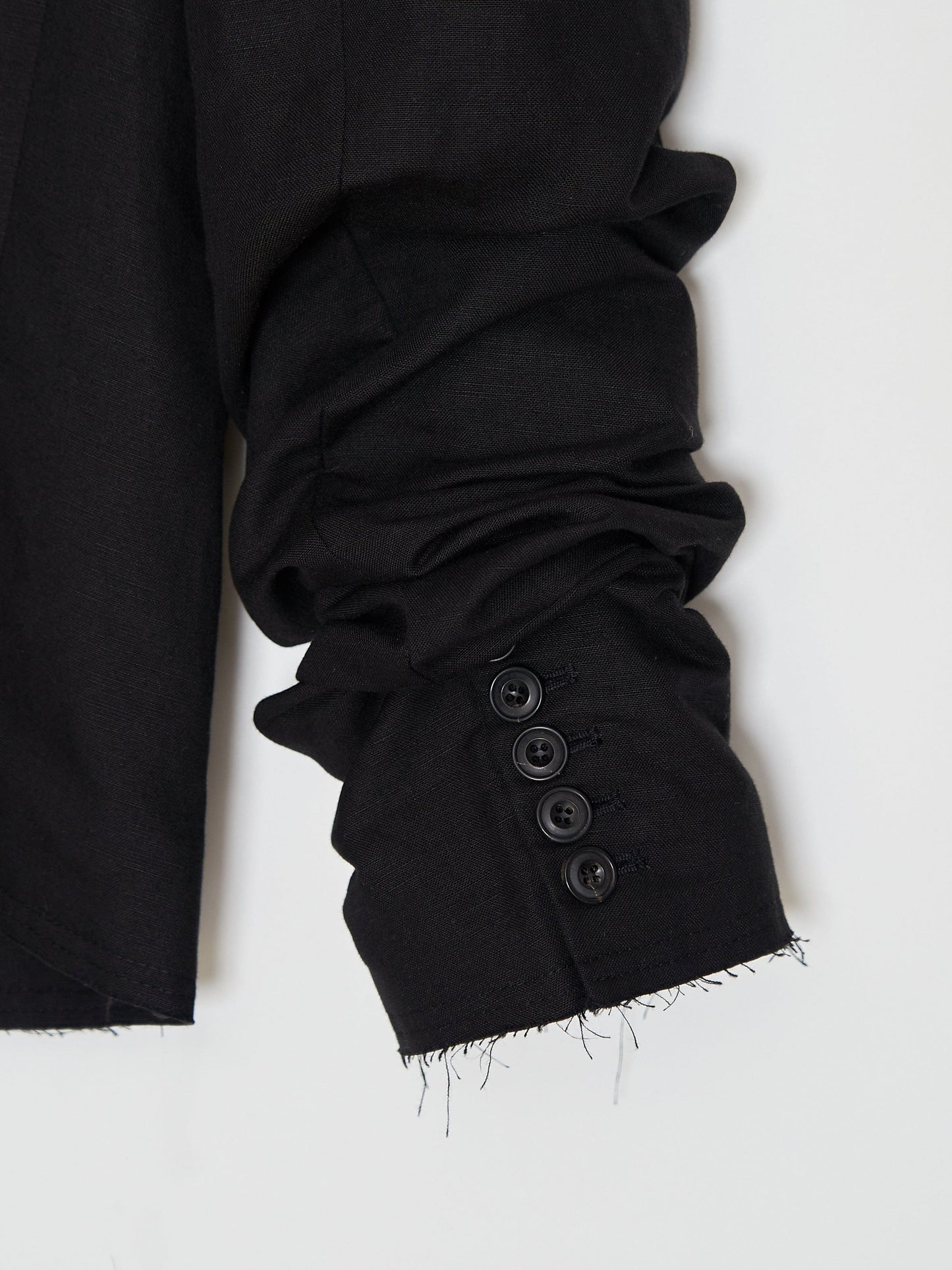 Glitched Summer Sleeve Tailored Jacket 001 _ Black-Taekh-APOC STORE