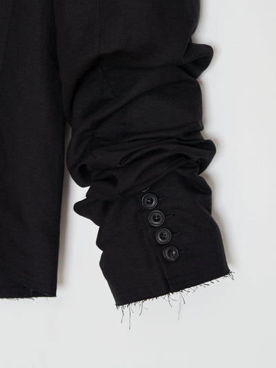 Glitched Summer Sleeve Tailored Jacket 001 _ Black-Taekh-APOC STORE