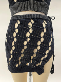 BLACK MINI KNIT SKIRT-Sania Parvez-APOC STORE