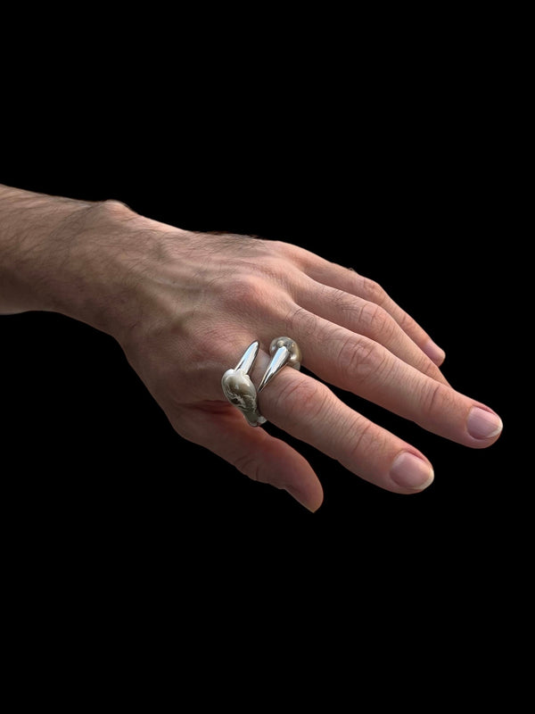 White ring with spikes-CASPER DIY-APOC STORE