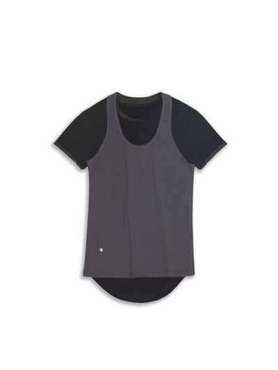 Grey/Black Deconstructed Layer Tee-TRINITE Studio-APOC STORE