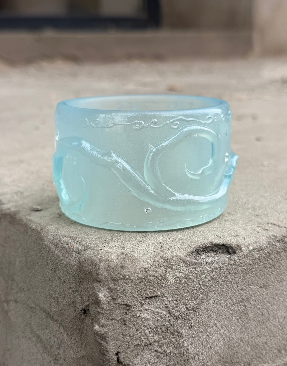 Flower Bangle - Blue Quartz-Crystal-APOC STORE