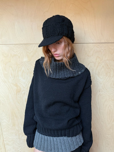 “Chunky sweater” in Black-V4K-APOC STORE