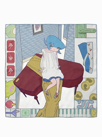chöke.hq “Piano” Silk Scarf – China Travel Theme-Chöke-APOC STORE