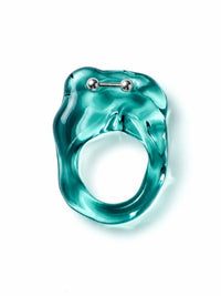 Brutalist Pierced Glass Ring 0117-Rain and Rivers-APOC STORE