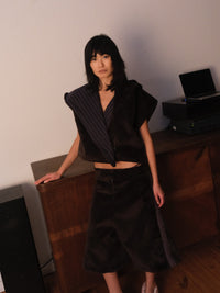 Velour Knee-Length Shorts-Polyhedron-APOC STORE