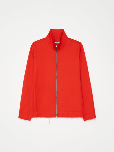 Wool Track Zip up 001 - Red-Taekh-APOC STORE