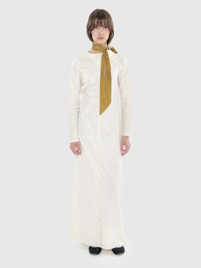 Long sleeve draped button-up shirt-dress-Nensi Avetisian-APOC STORE