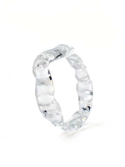 Textured Stacking Glass Rings 0124-Rain and Rivers-APOC STORE