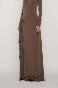 Khaki One-Piece Wrap Skirt-arc us arkus-APOC STORE