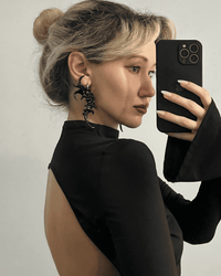 Organic Form Earrings Black-WHYNOEN-APOC STORE