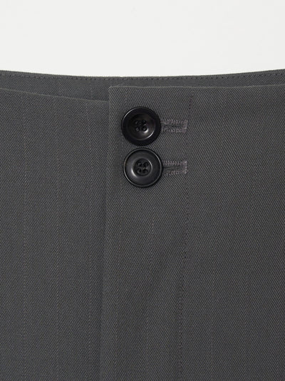 Draped Pocket Wool Shorts 001 _ Gray-Taekh-APOC STORE