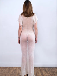 Fortune Silk Cocoon Sheer Wedding Maxi Dress-GRACE GUI-APOC STORE