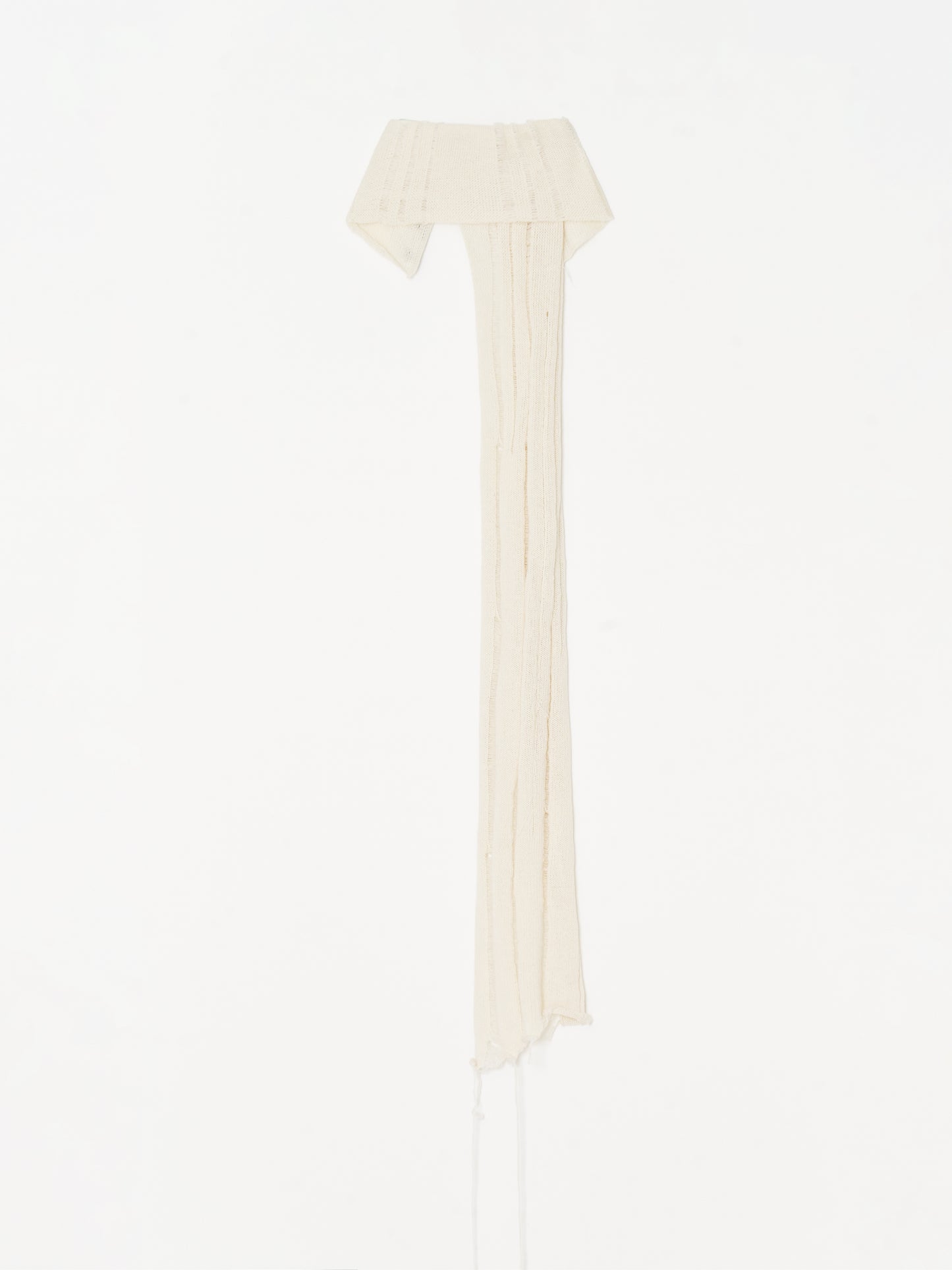 Button Work Cashmere Scarf 001 - Ivory-Taekh-APOC STORE