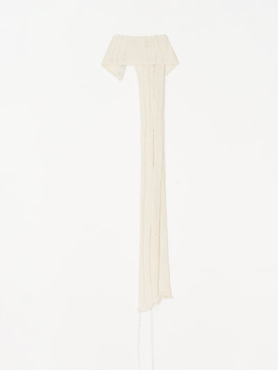 Button Work Cashmere Scarf 001 - Ivory-Taekh-APOC STORE