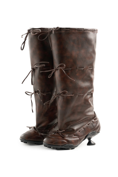 Strapped Ballet Boots Brown-EMPTY BEHAVIOR-APOC STORE
