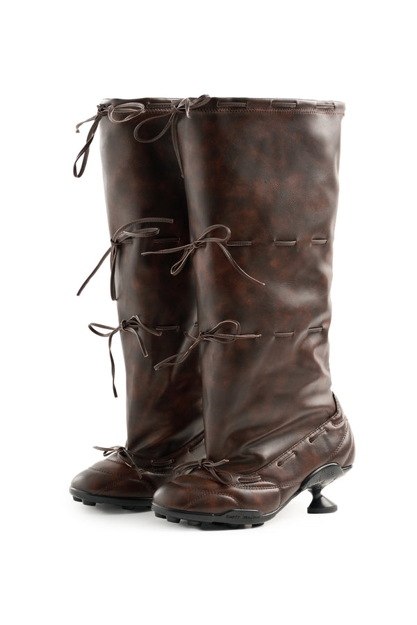Strapped Ballet Boots Brown-EMPTY BEHAVIOR-APOC STORE
